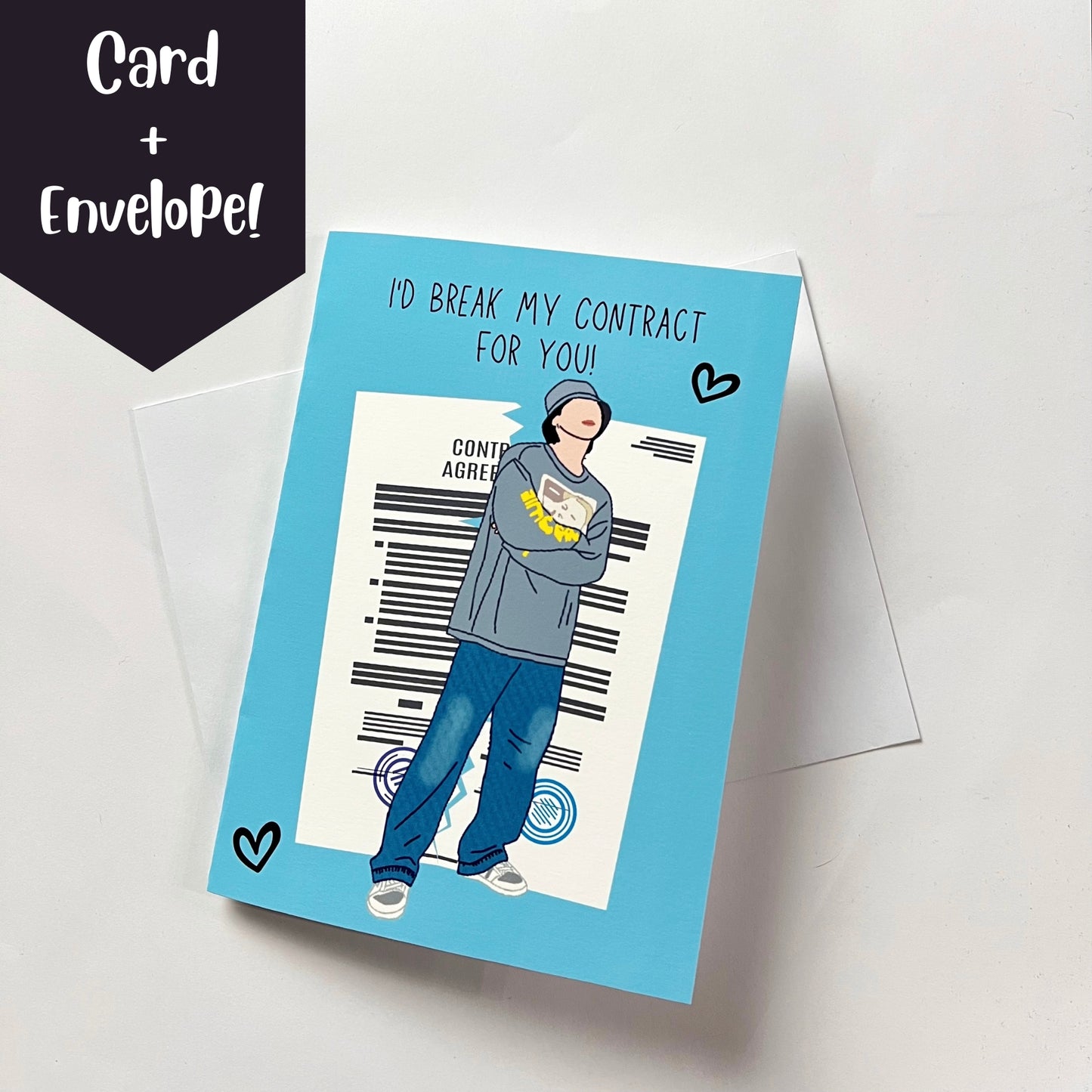 RM "I'd Break My Contract For You!" Valentine's Day Card with Envelope