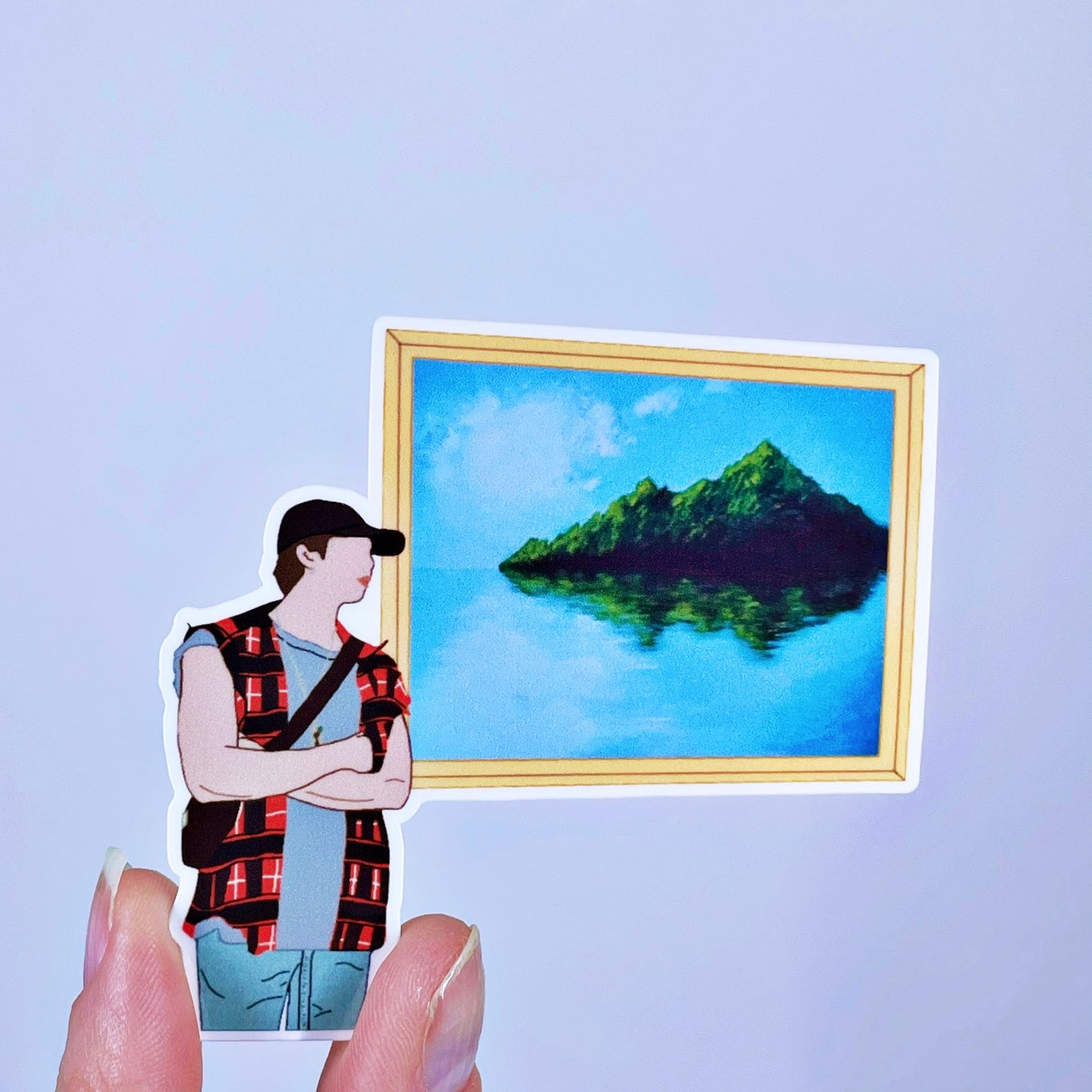 BTS RM Admiring OT7 Art Laminated Glossy Vinyl Stickers