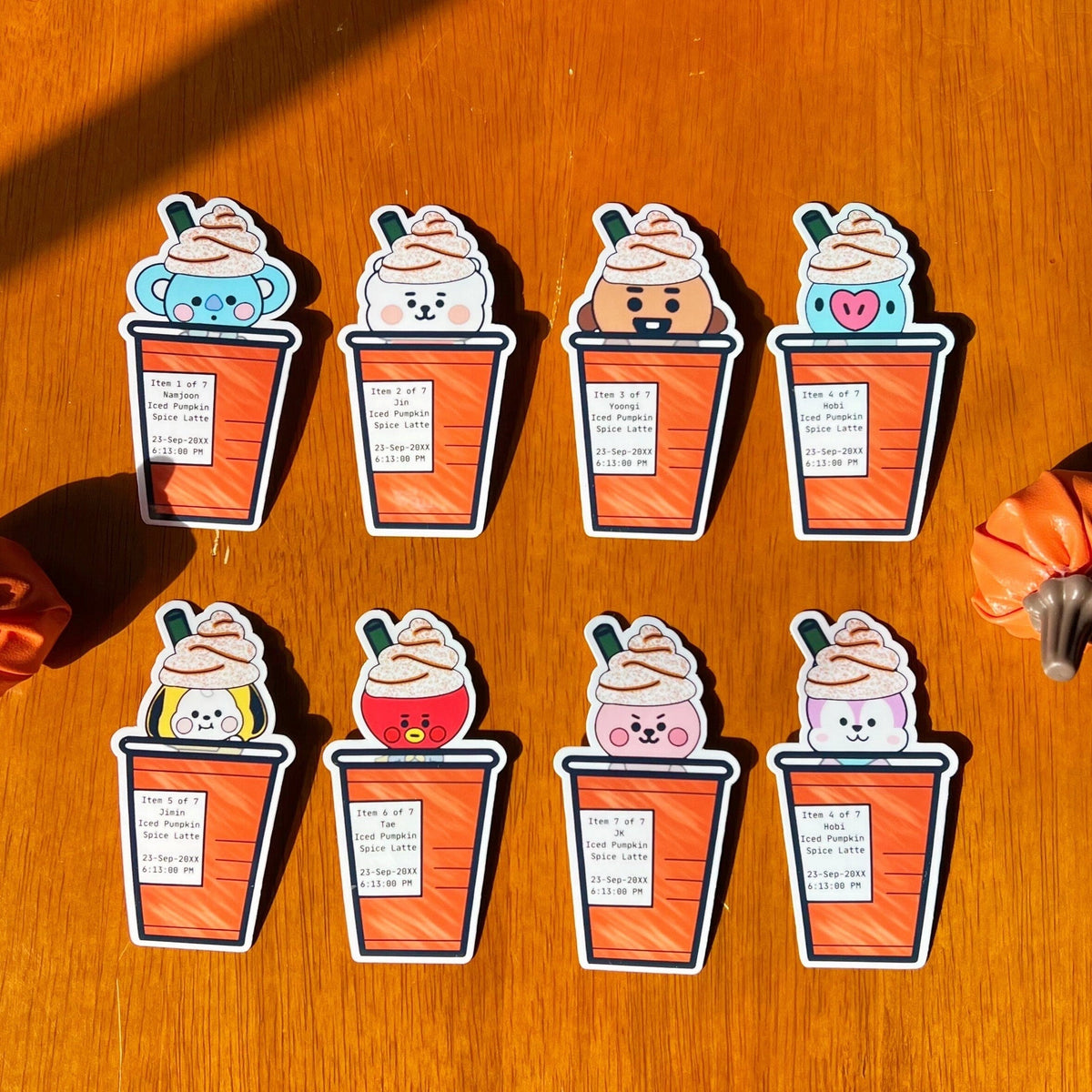 BTS Iced Pumpkin Spice Latte Vinyl Stickers