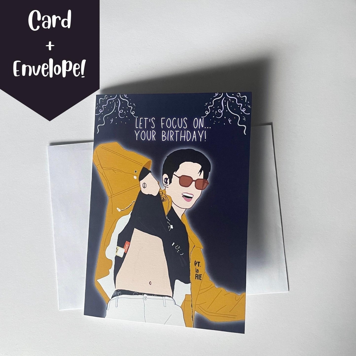 Jungkook "Let's Focus On Your Birthday!" Birthday Card with Envelope