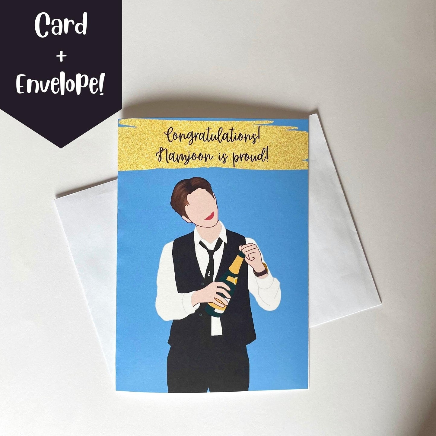 RM "Congratulations! Namjoon is Proud!" Greeting Card with Envelope