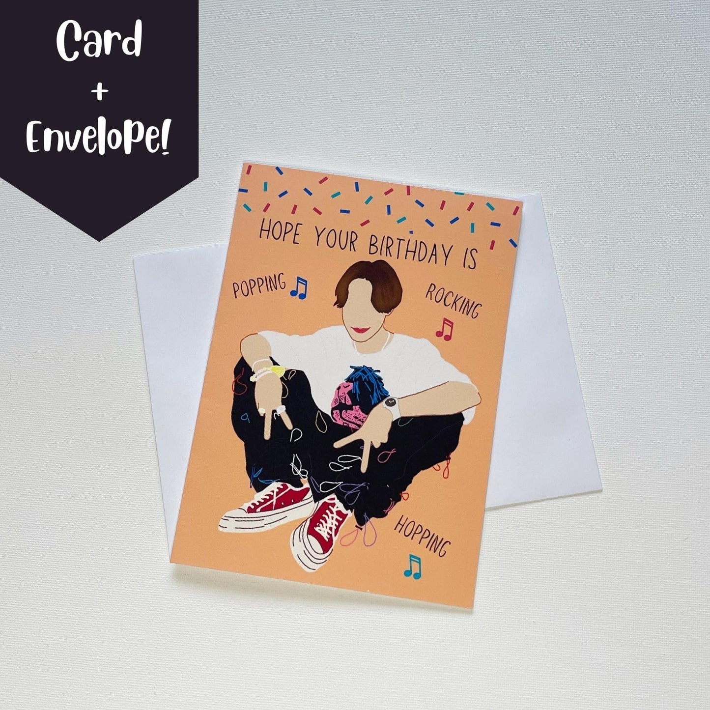 Jhope "Hope Your Birthday is Popping, Rocking, Hopping" Birthday Card