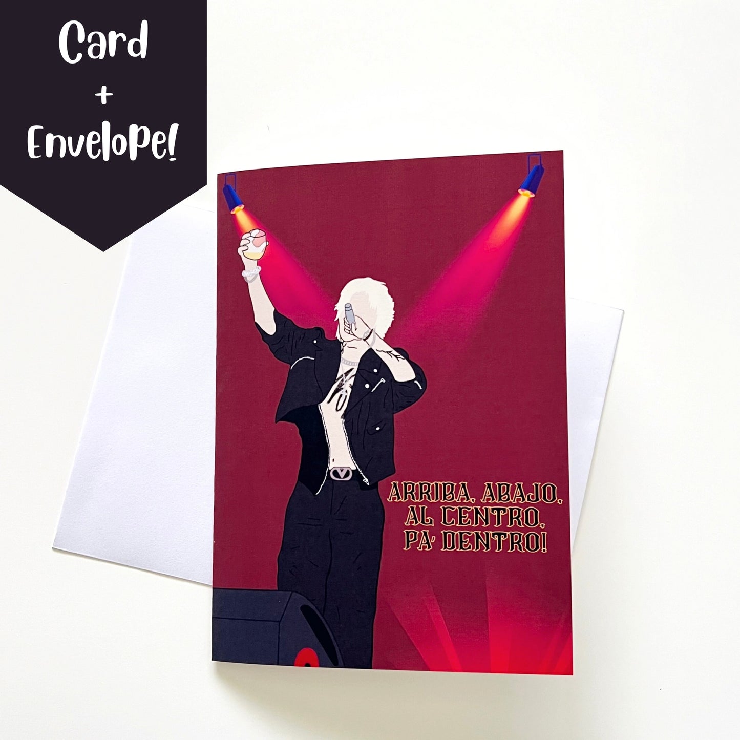 Mingi Coachella "Arriba, Abajo, Al Centro, Pa' Dentro!" Greeting Card with Envelope
