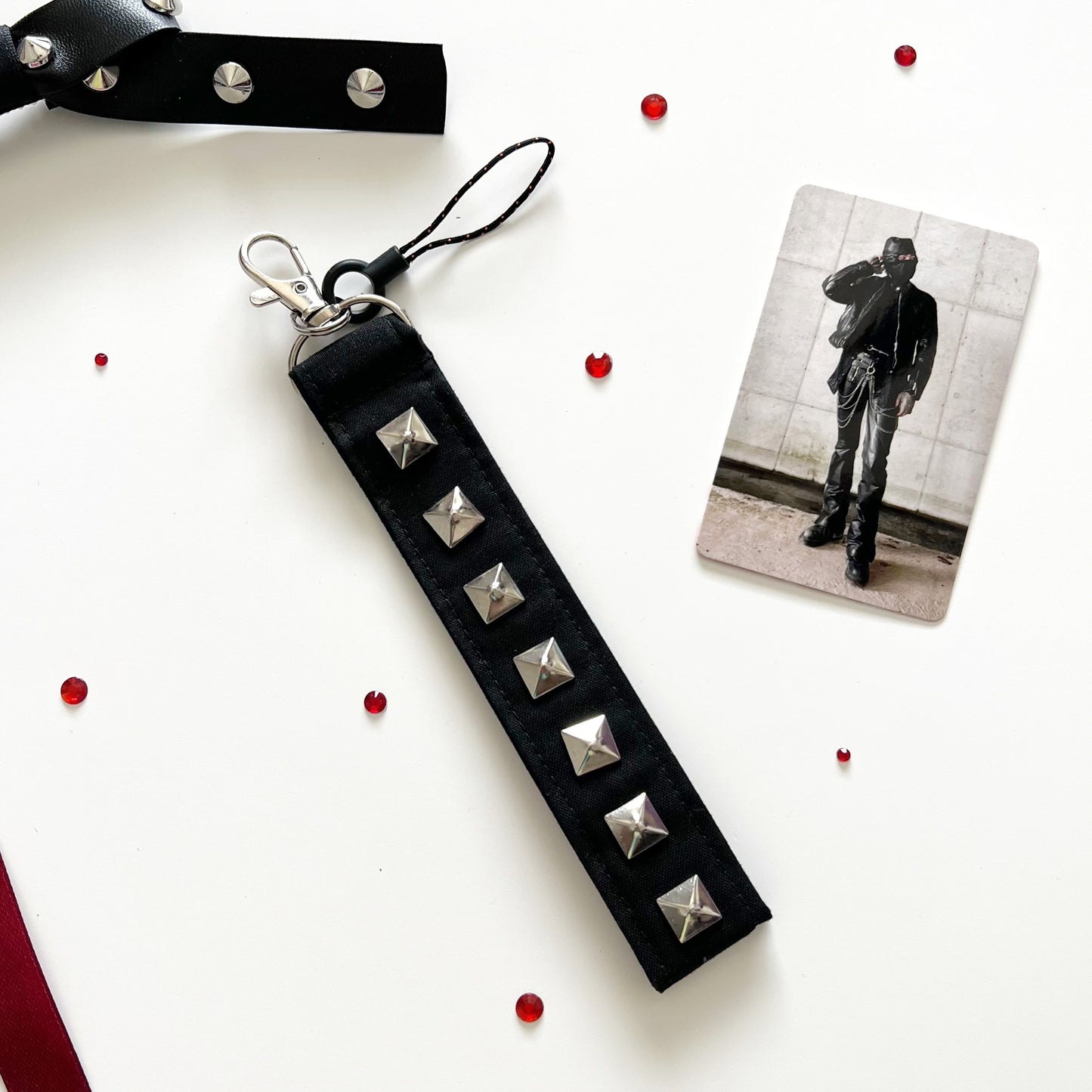 Hooligan Studded Handmade Lanyard Keychain + Lightstick Strap
