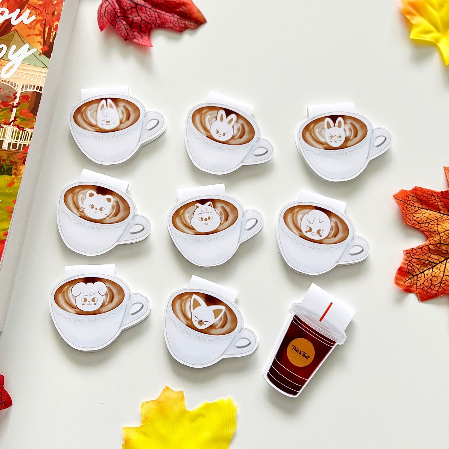SKZOO Latte Art & Americano Magnetic Bookmarks