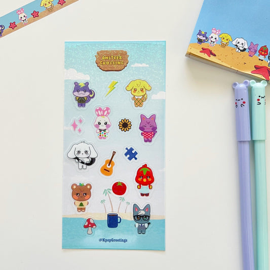 Aniteez Crossing Glitter Holo Sticker Sheet