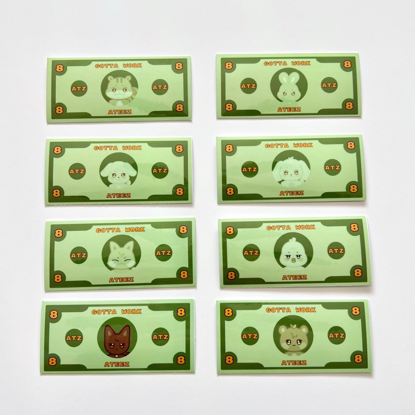 Aniteez "Gotta Work" Money Vinyl Stickers