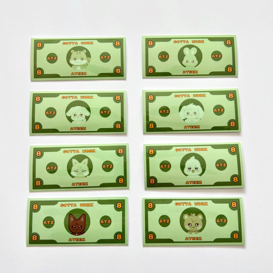 Aniteez "Gotta Work" Money Vinyl Stickers