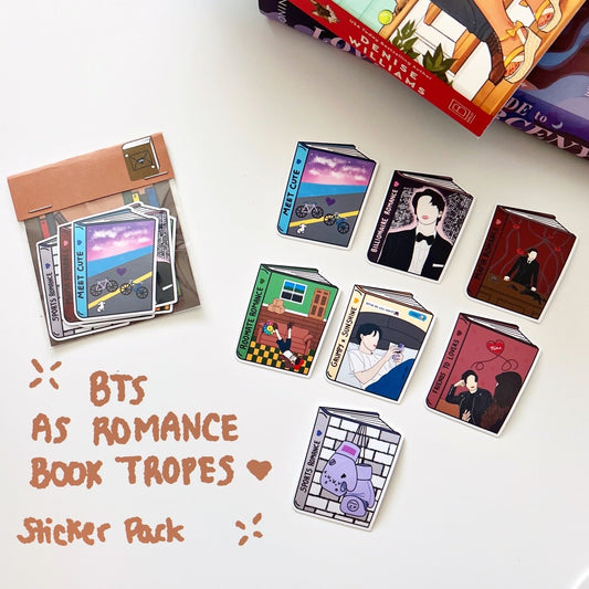BTS as Romance Book Tropes Vinyl Sticker Pack