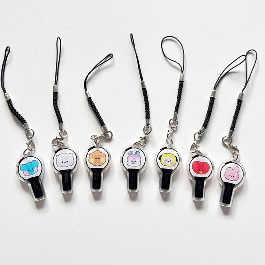 BTS Cute Light Stick Phone Charms