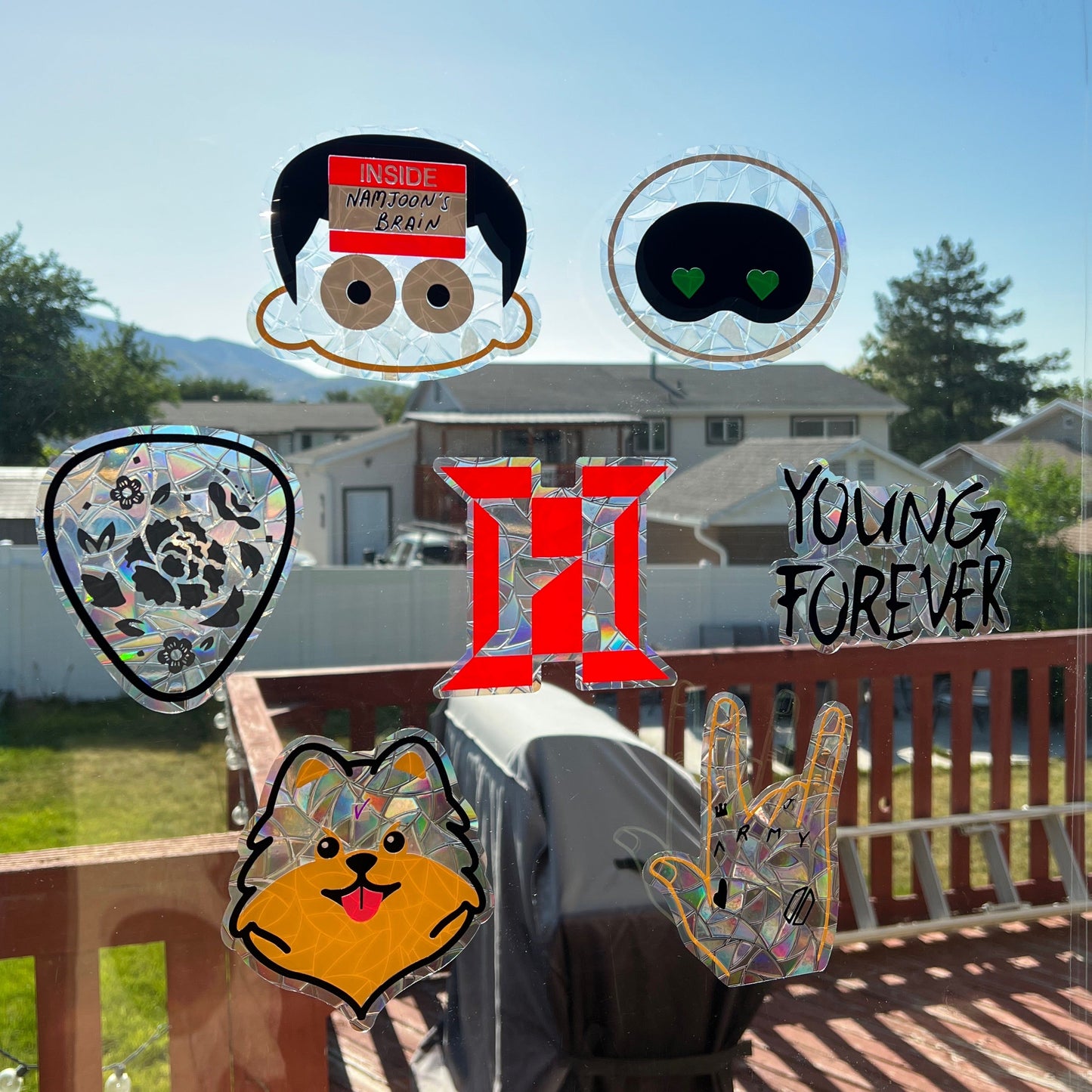 BTS OT7 Suncatcher Window Decals