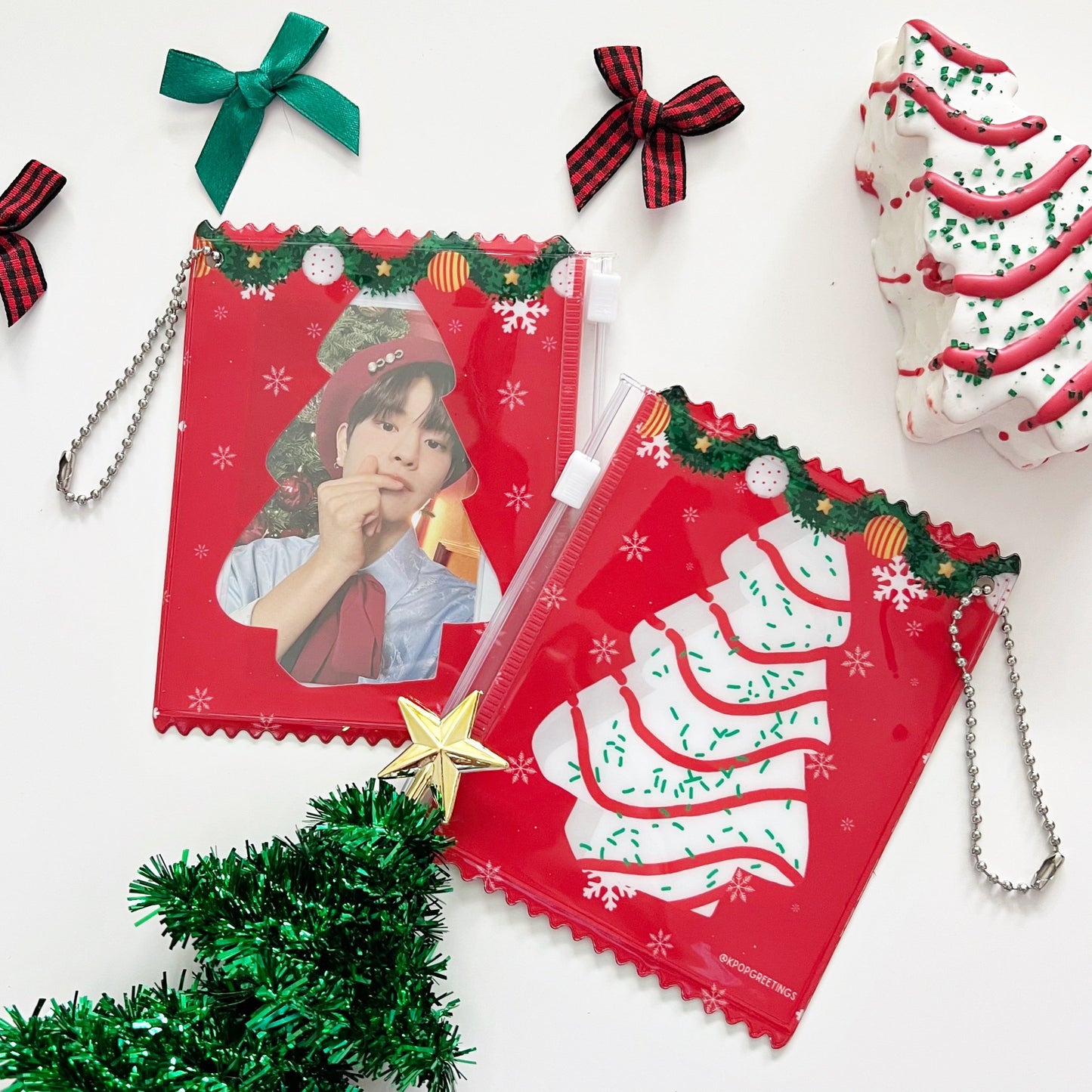 Christmas Tree Cake PVC Zipped Pouch- Photocard Holder