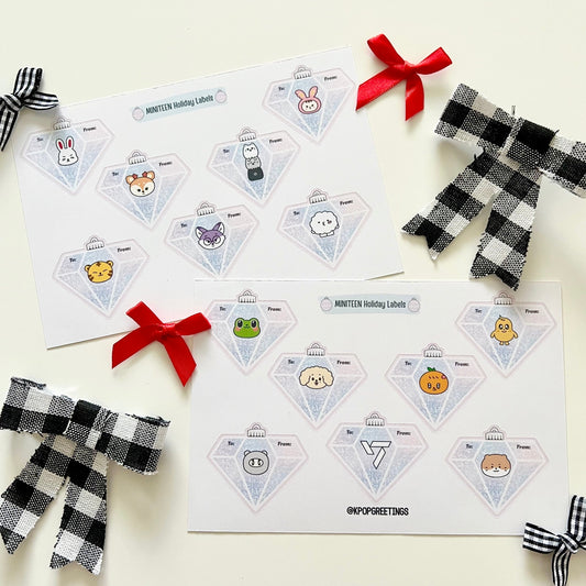 Miniteen Diamond Holiday Gift Label Sheets