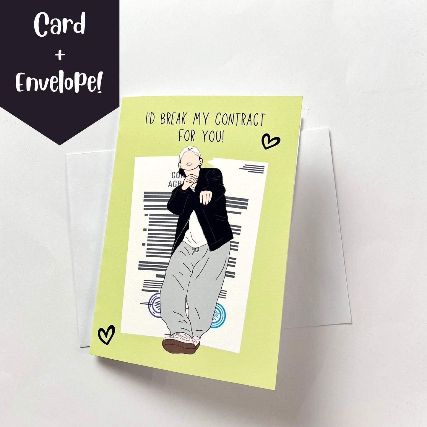 Taehyung "I'd Break My Contract For You!" Valentine's Day Card