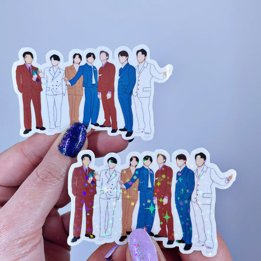 BTS Grammys 2022 Red Carpet Suits Glossy/Holographic Vinyl Stickers