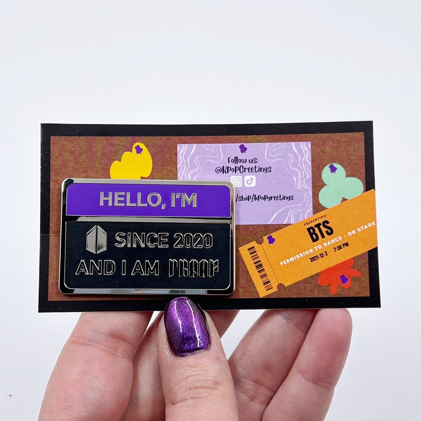 BTS Hello, I'm Army Since __ and I am Proof Enamel Pins, Customizable Years