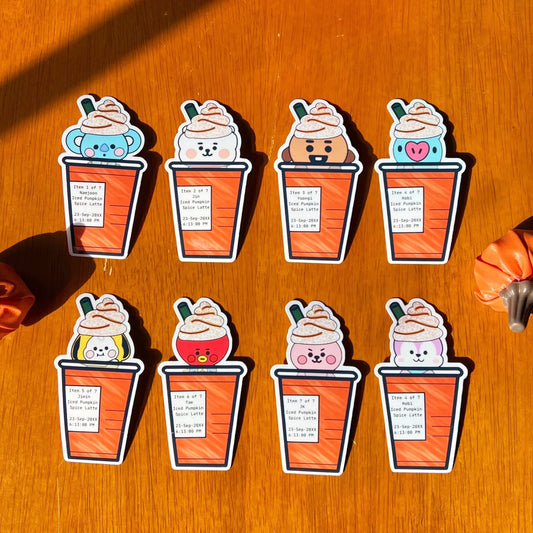 BTS Iced Pumpkin Spice Latte Vinyl Stickers