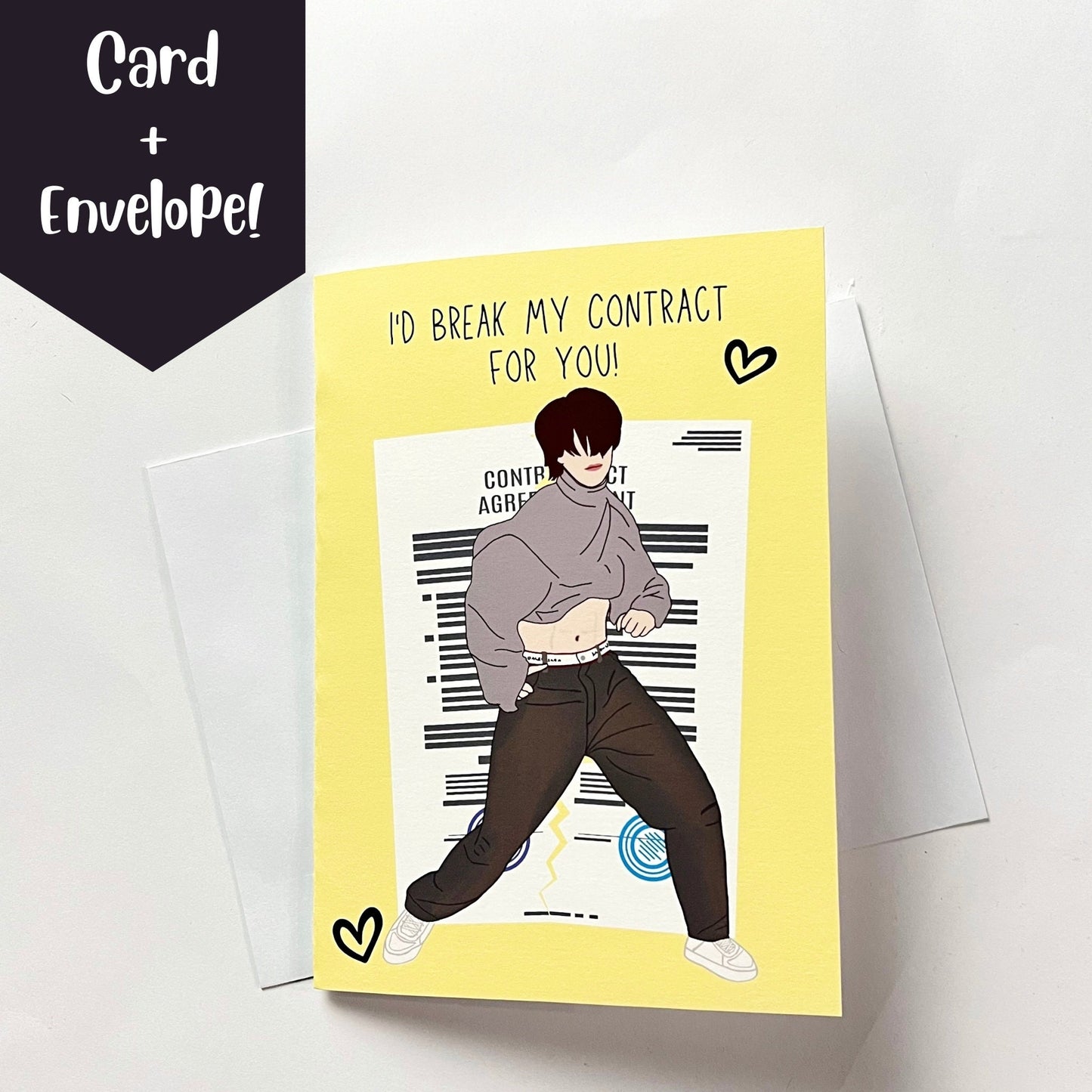 Jimin "I'd Break My Contract For You!" Valentine's Day Card with Envelope