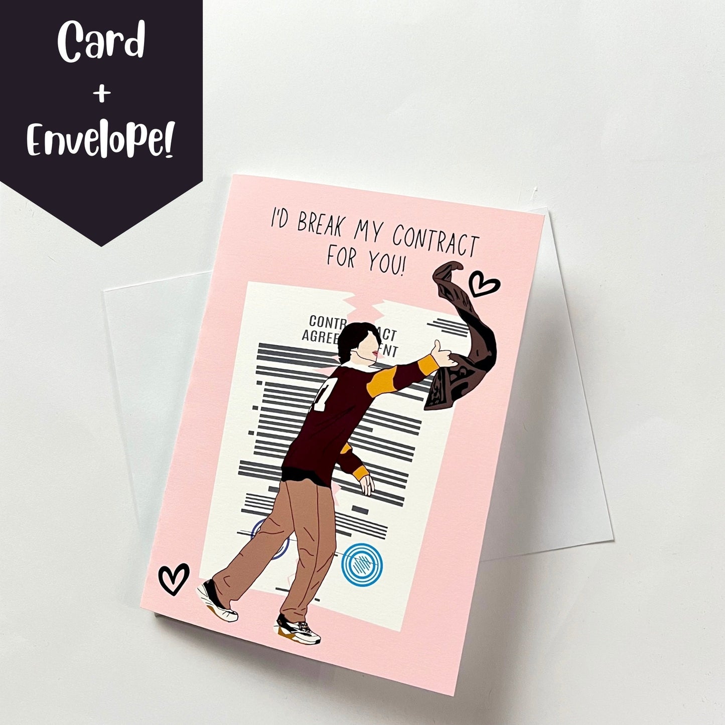 Jin "I'd Break My Contract For You!" Valentine's Day Card with Envelope