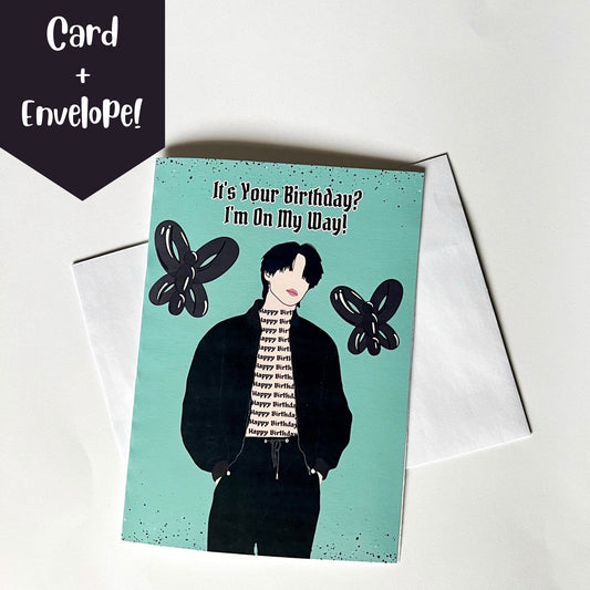 Jimin "It's Your Birthday? I'm On My Way!" Birthday Card with Envelope