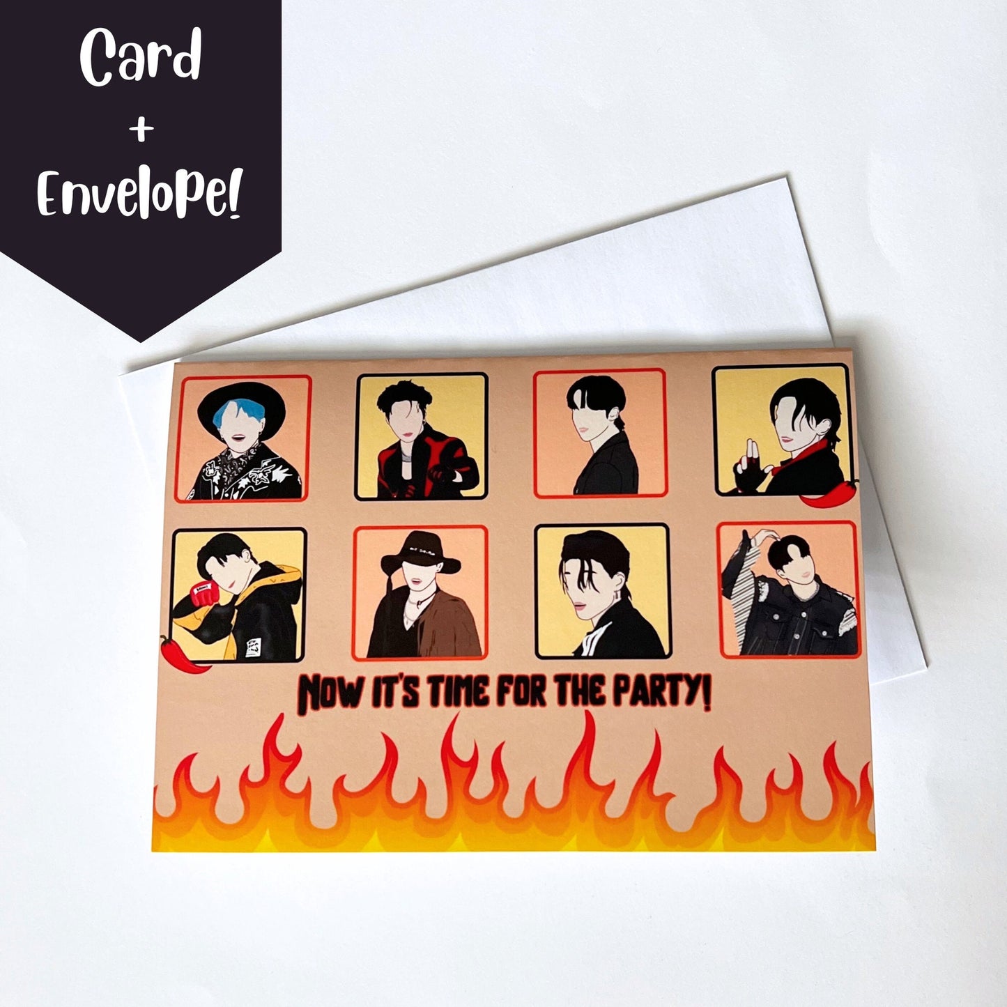 Ateez "Now It's Time For The Party!" Birthday Card with Envelope