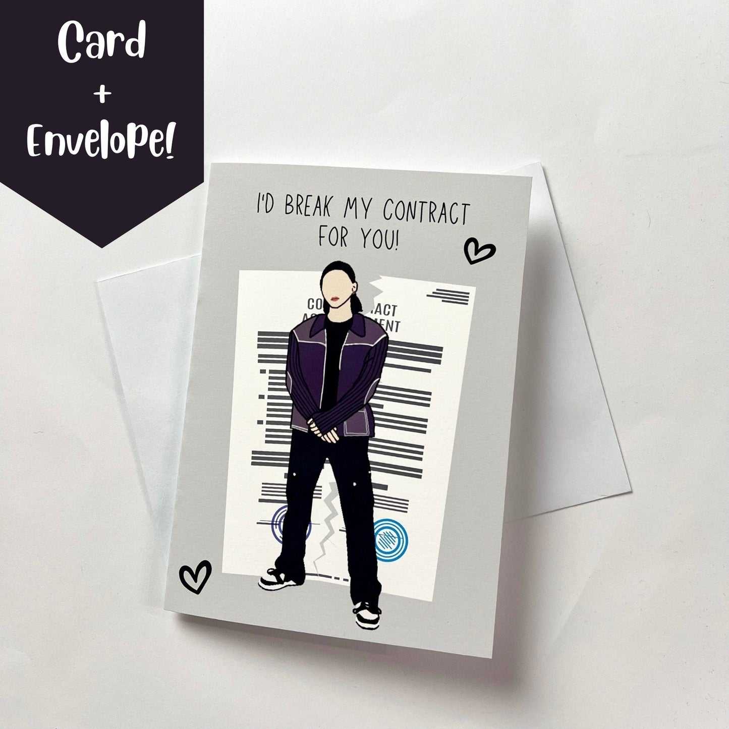 SUGA "I'd Break My Contract For You!" Valentine's Day Card